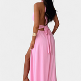 Latisha Halter Neck Dress with High Split