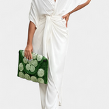 Mayleen Crossed Set with Front Bow and Straight Trousers