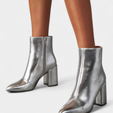 Ralica Silver Metallic Ankle Boots