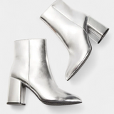 Ralica Silver Metallic Ankle Boots